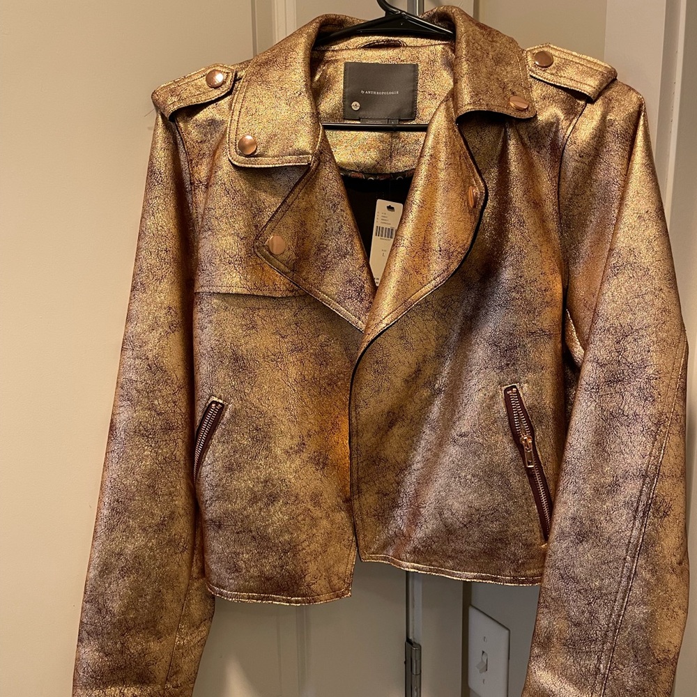 Anthropologie moto jacket L